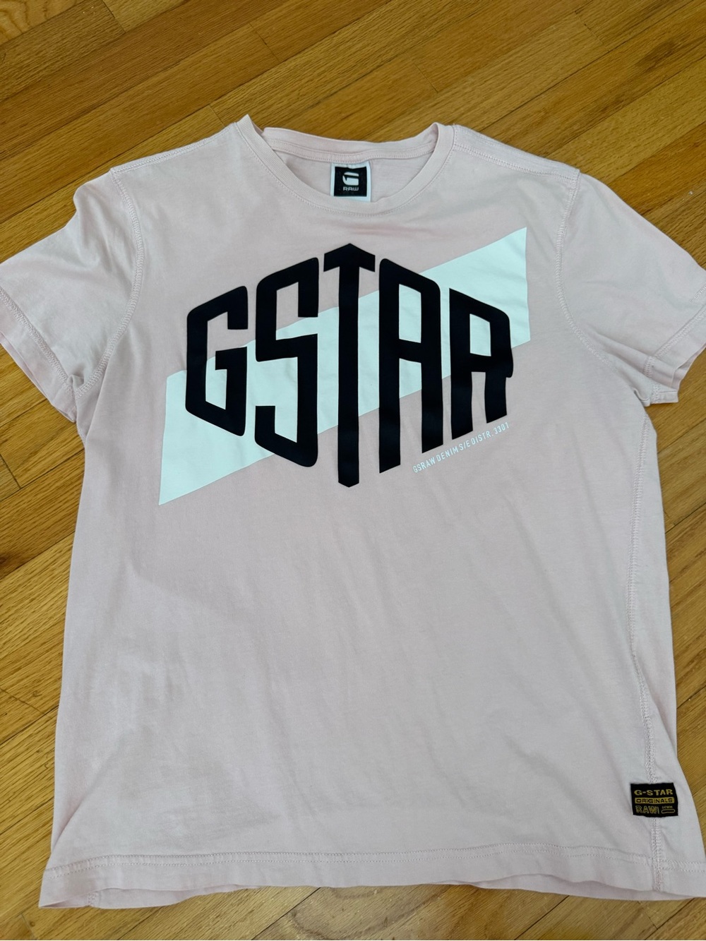 G-Star Men's Pink Logo Graphic T-Shirt medium